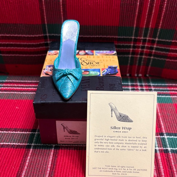 Just The Right Shoe Turquoise Silken Wrap Heels - Picture 4 of 5